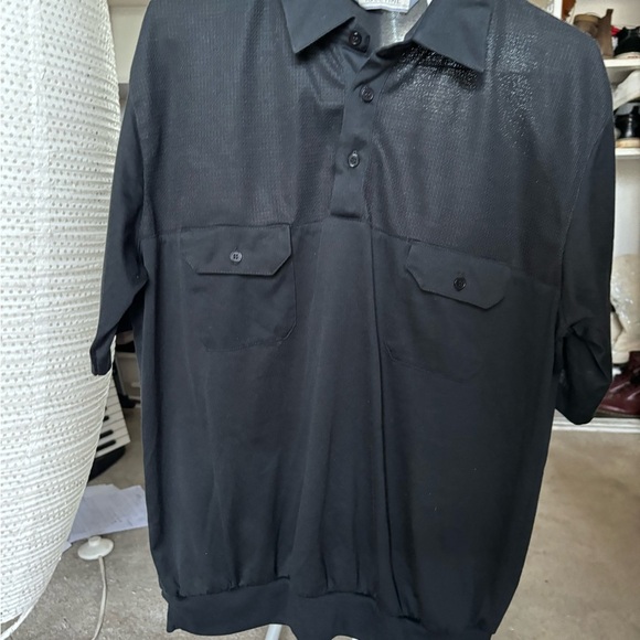 idletime shirt Men’s Large Black Collared Button Up Polo Pockets NWOT - Picture 2 of 12